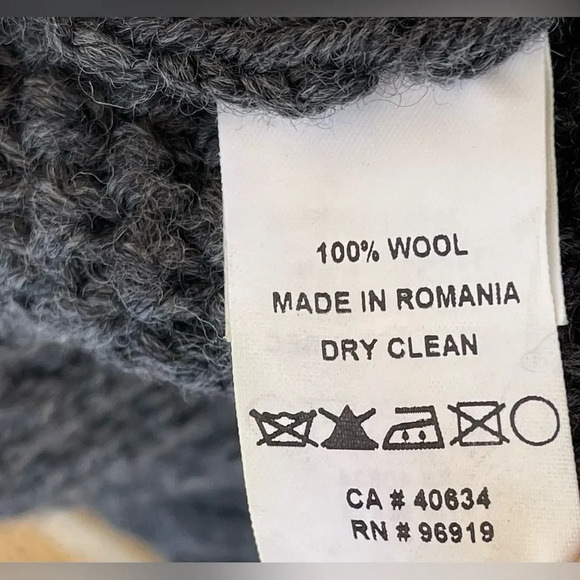 Marc Jacobs Aran Charcoal Chunky Cable Knit Wool Sweater Pullover small - Picture 12 of 16